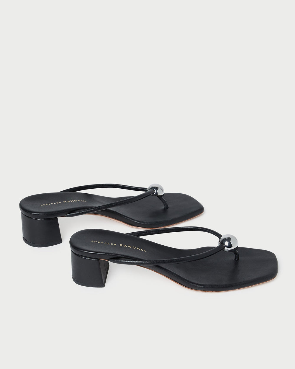 Loeffler Randall Women / Odessa Black Leather Heeled Sandal