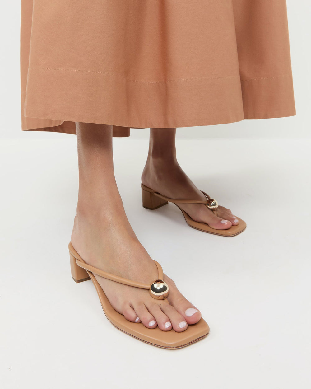 Loeffler Randall Women / Odessa Dune Leather Heeled Sandal