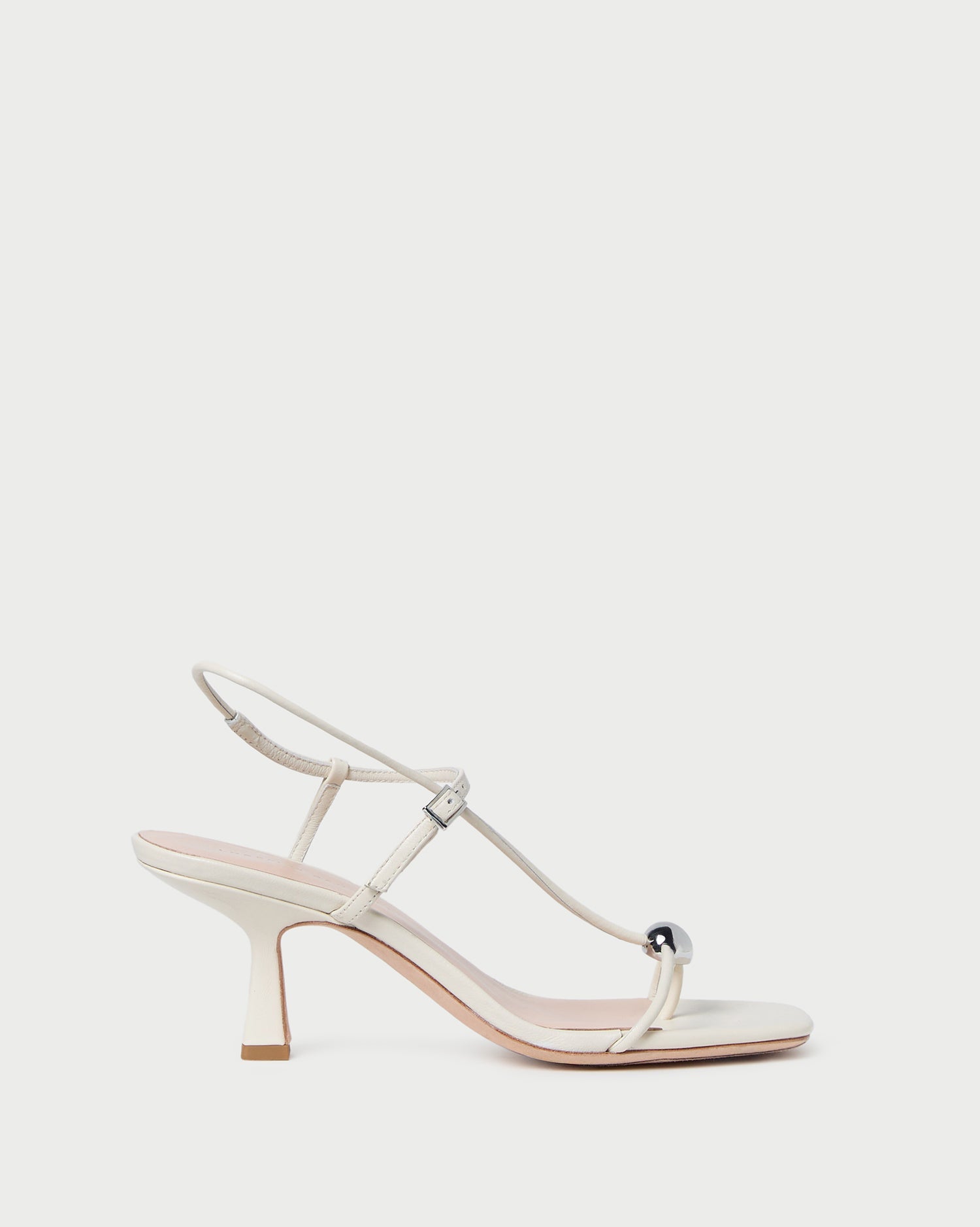 Loeffler Randall Women / Triana White Leather Mid-Heel Sandal