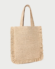 Loeffler Randall Women / Justine Natural Crochet Ruffle Tote