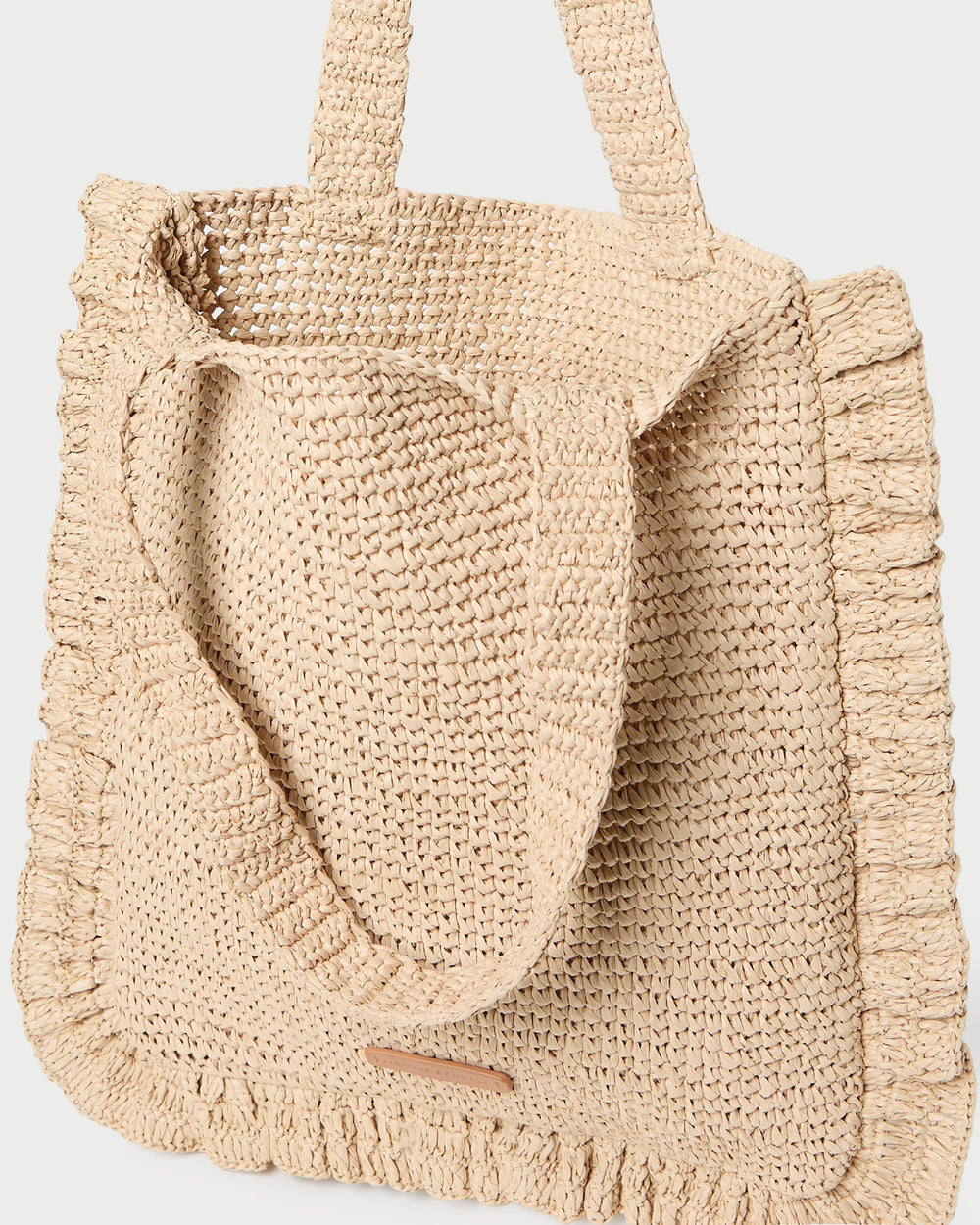 Loeffler Randall Women / Justine Natural Crochet Ruffle Tote