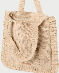 Loeffler Randall Women / Justine Natural Crochet Ruffle Tote