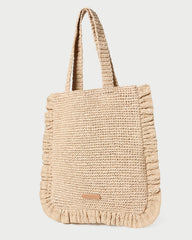 Loeffler Randall Women / Justine Natural Crochet Ruffle Tote