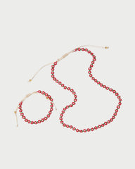 Loeffler Randall Women / Flora Red/White Beaded Set