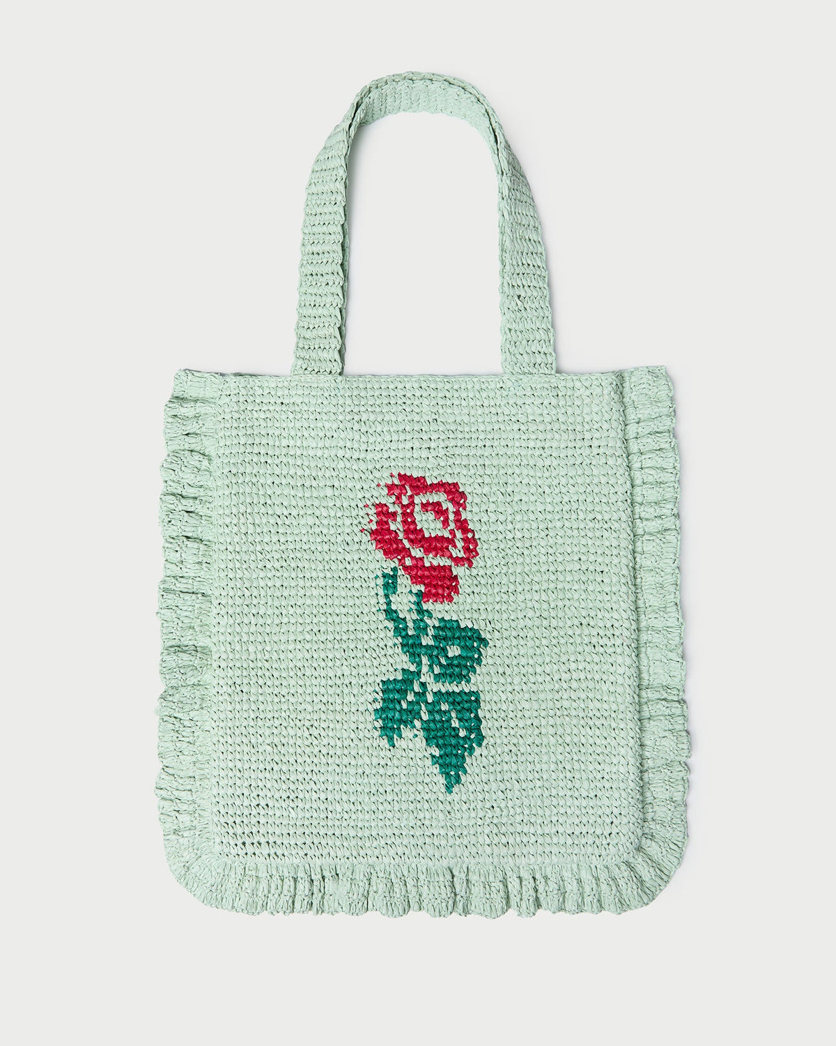 Loeffler Randall Women / Justine Mint Crochet Ruffle Tote
