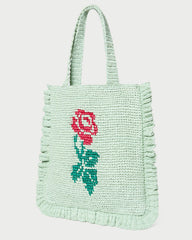 Loeffler Randall Women / Justine Mint Crochet Ruffle Tote