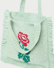 Loeffler Randall Women / Justine Mint Crochet Ruffle Tote