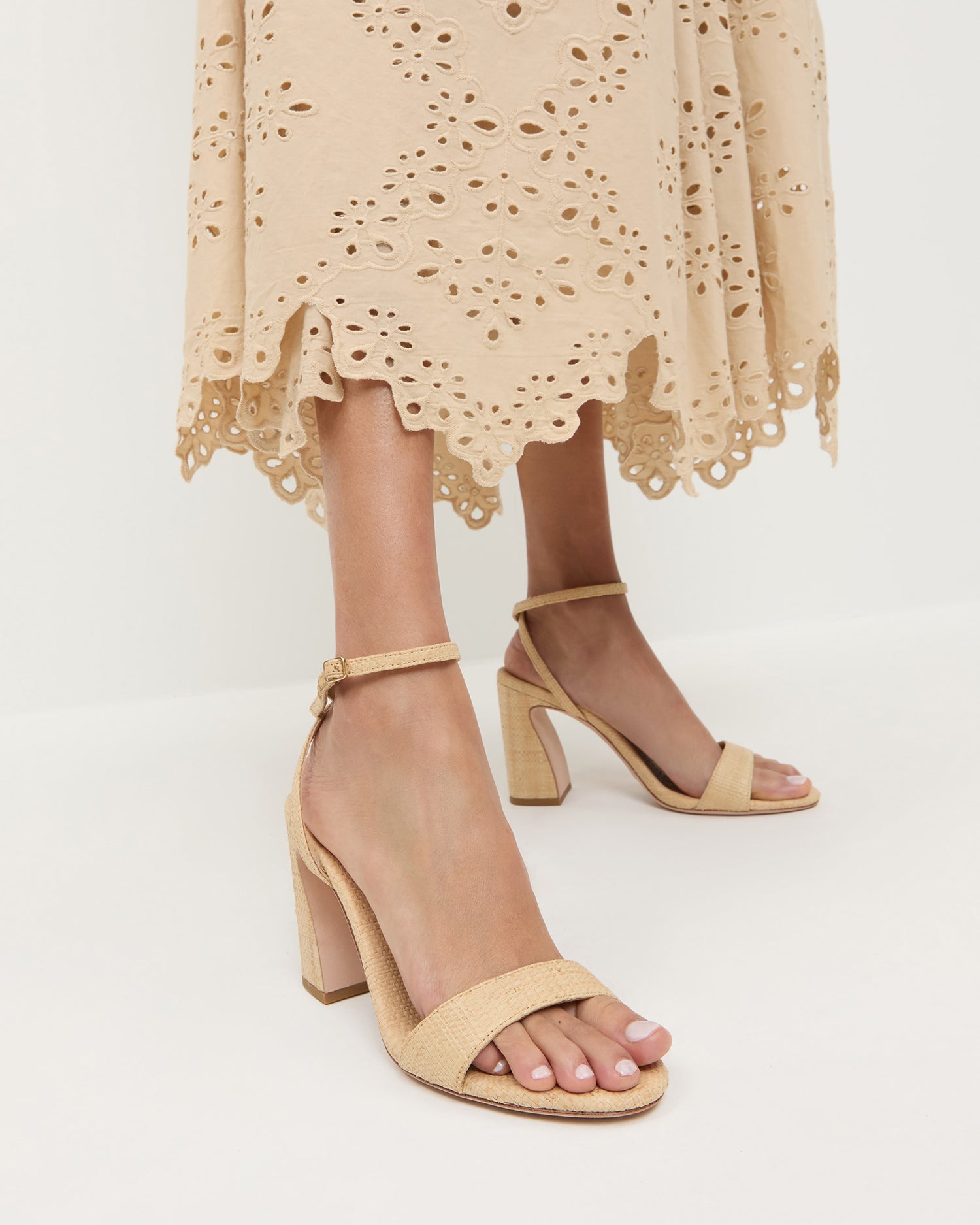 Loeffler Randall Women / Malia Natural Curved-Heel Sandal