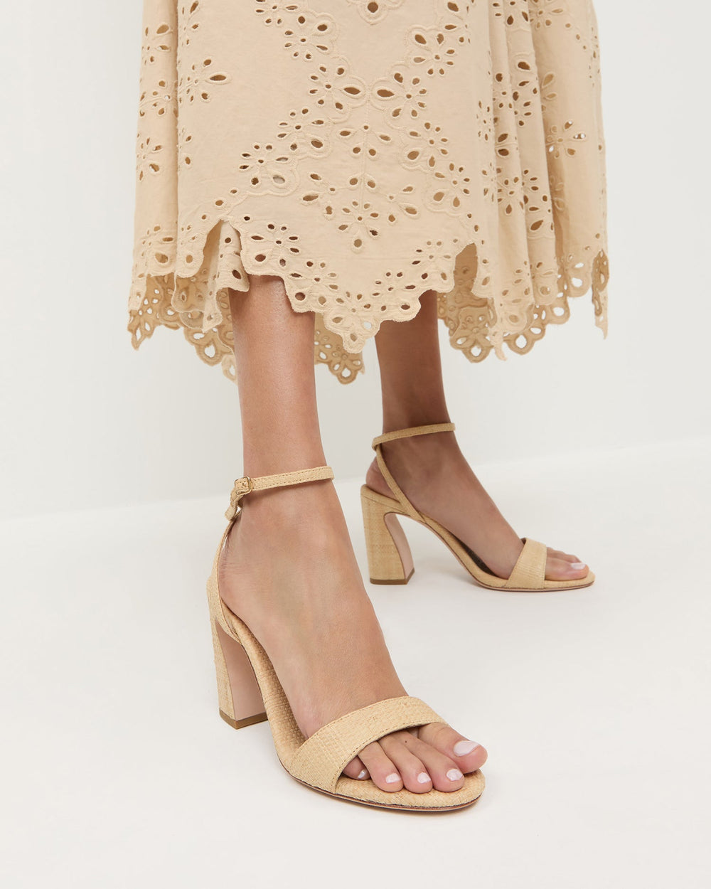 Loeffler Randall Women / Malia Natural Curved-Heel Sandal