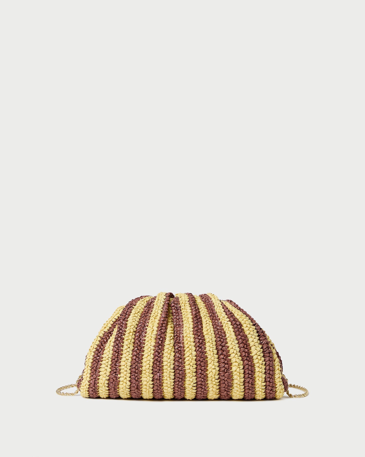 Loeffler Randall Women / Bailey Brown/Butter Stripe Dome Clutch