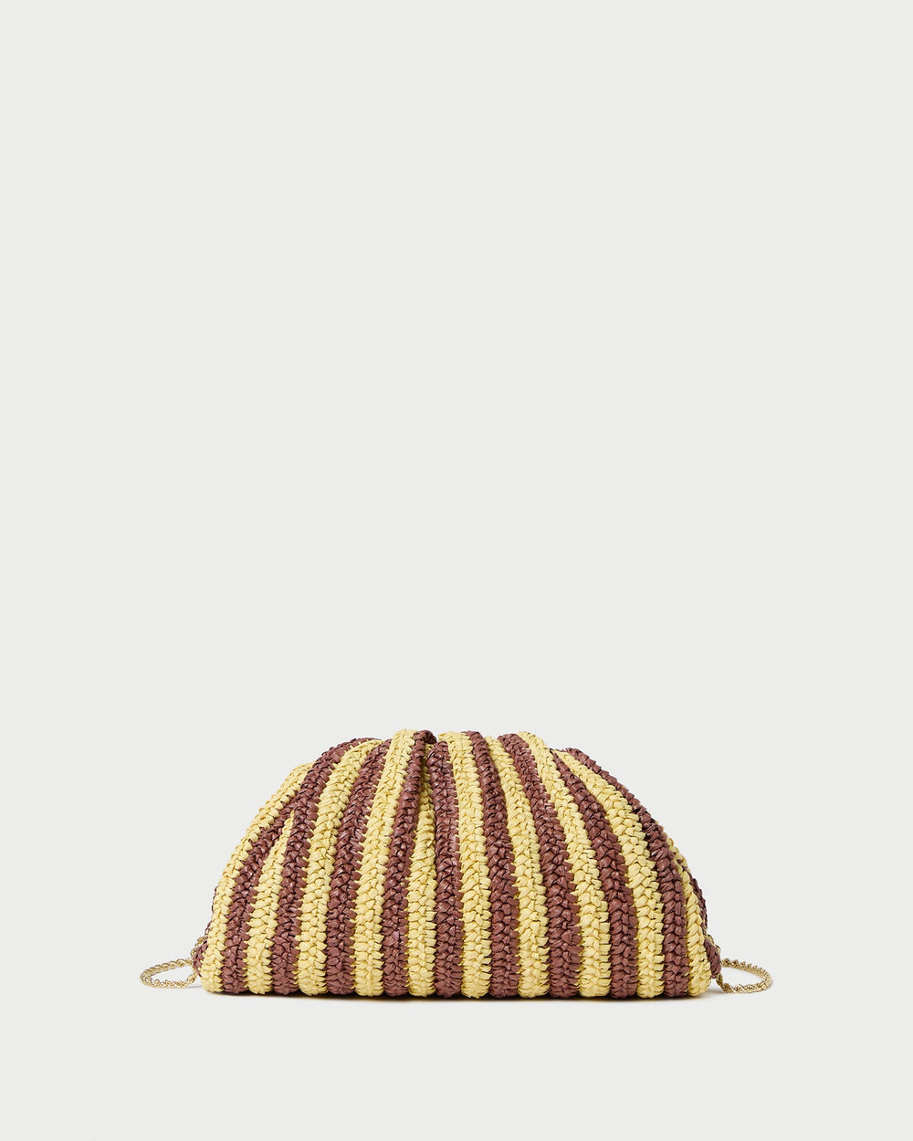 Loeffler Randall Women / Bailey Brown/Butter Stripe Dome Clutch