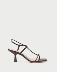 Loeffler Randall Women / Triana Espresso Leather Mid-Heel Sandal