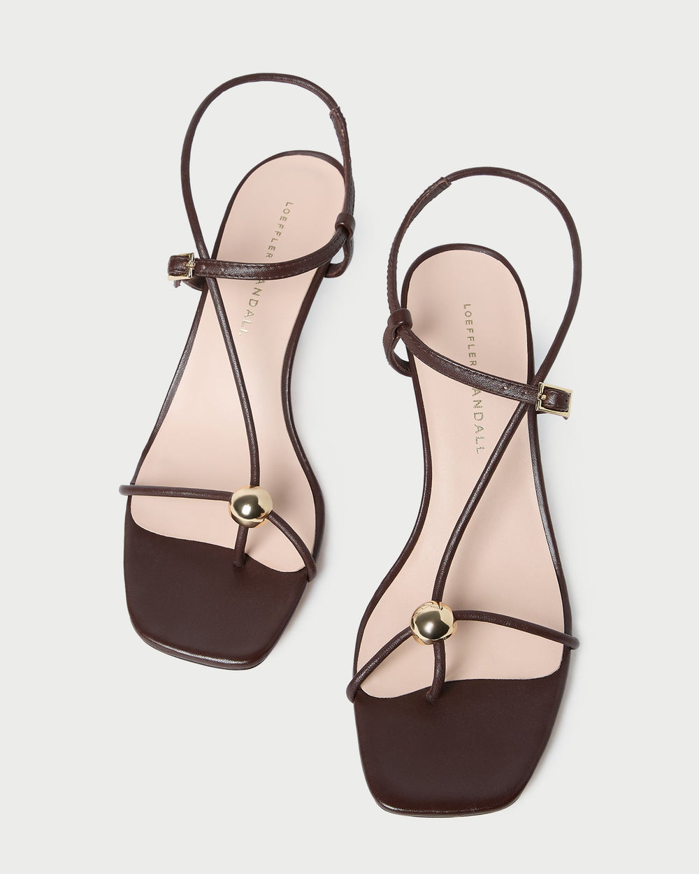 Loeffler Randall Women / Triana Espresso Leather Mid-Heel Sandal