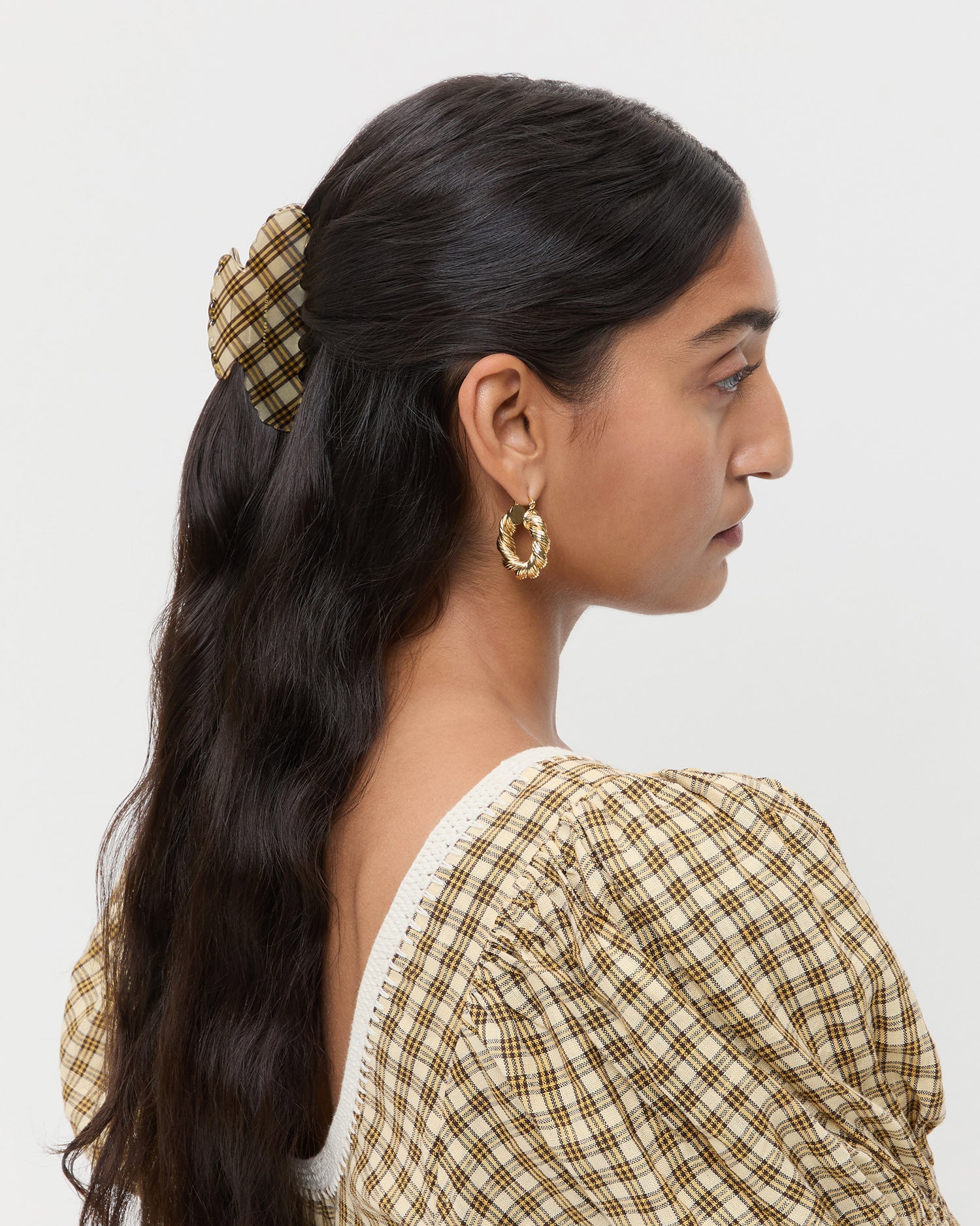 Loeffler Randall Women / Yuri Butter Plaid Hair Clip Set