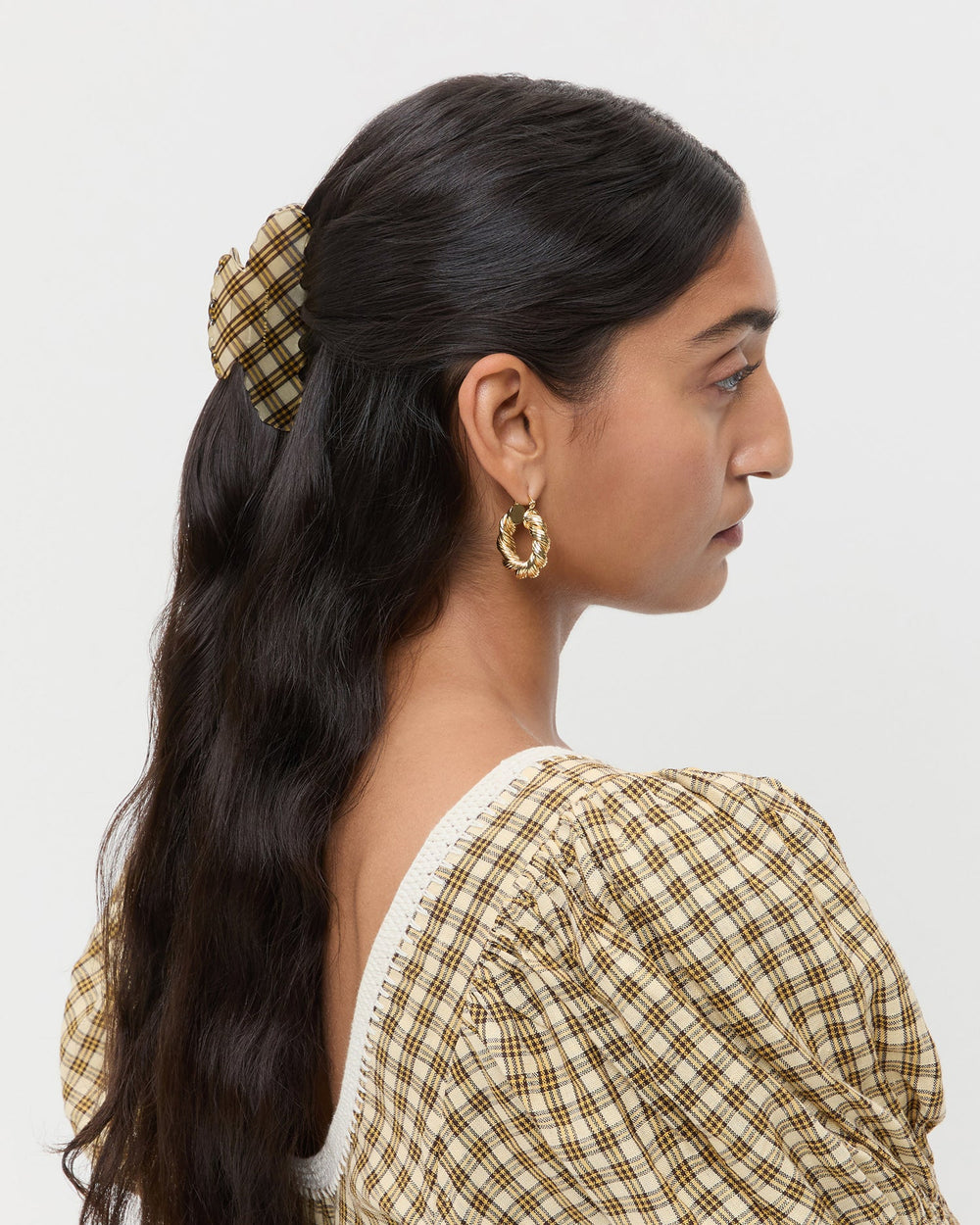 Loeffler Randall Women / Yuri Butter Plaid Hair Clip Set