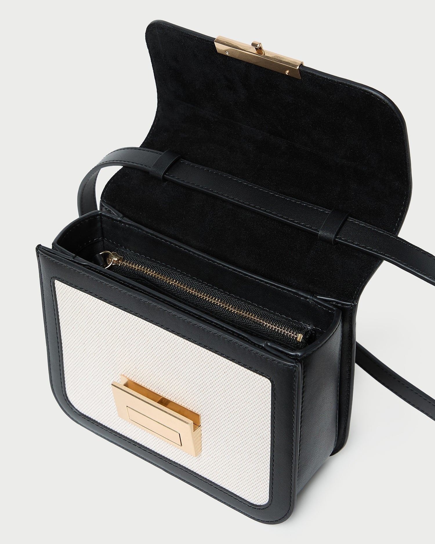 Loeffler Randall Women / Desi Black/Natural Canvas Crossbody