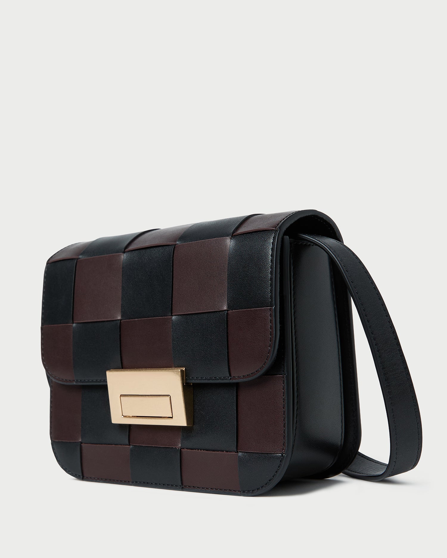 Loeffler Randall Women / Desi Black/Espresso Woven Leather Crossbody
