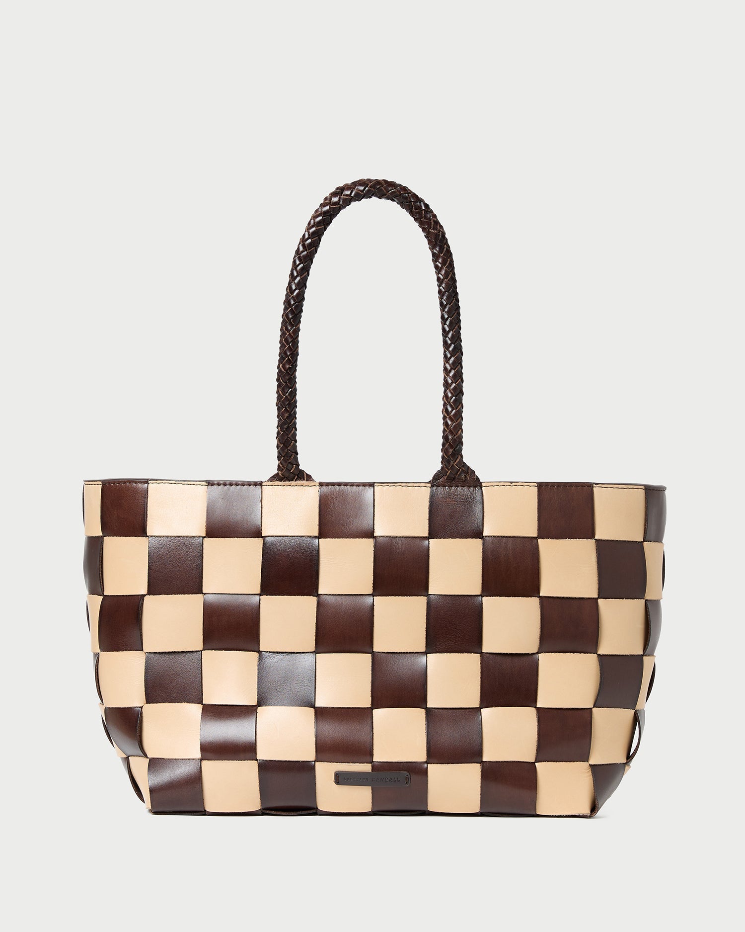 Loeffler Randall Women / Klara Brown/Butter Woven Leather Tote