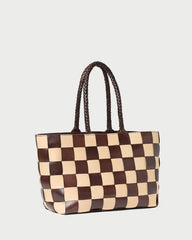 Loeffler Randall Women / Klara Brown/Butter Woven Leather Tote