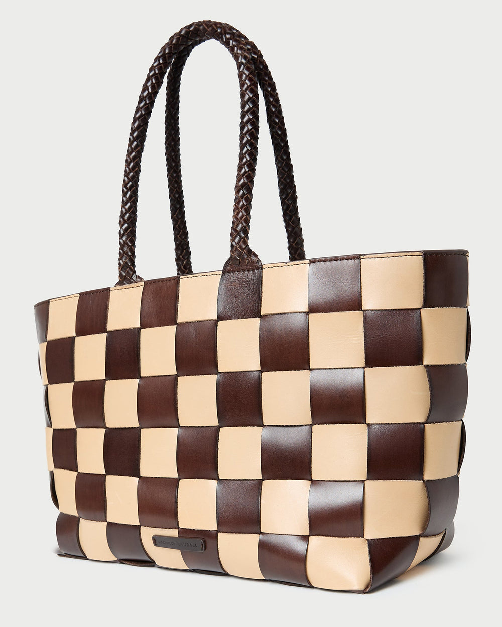 Loeffler Randall Women / Klara Brown/Butter Woven Leather Tote