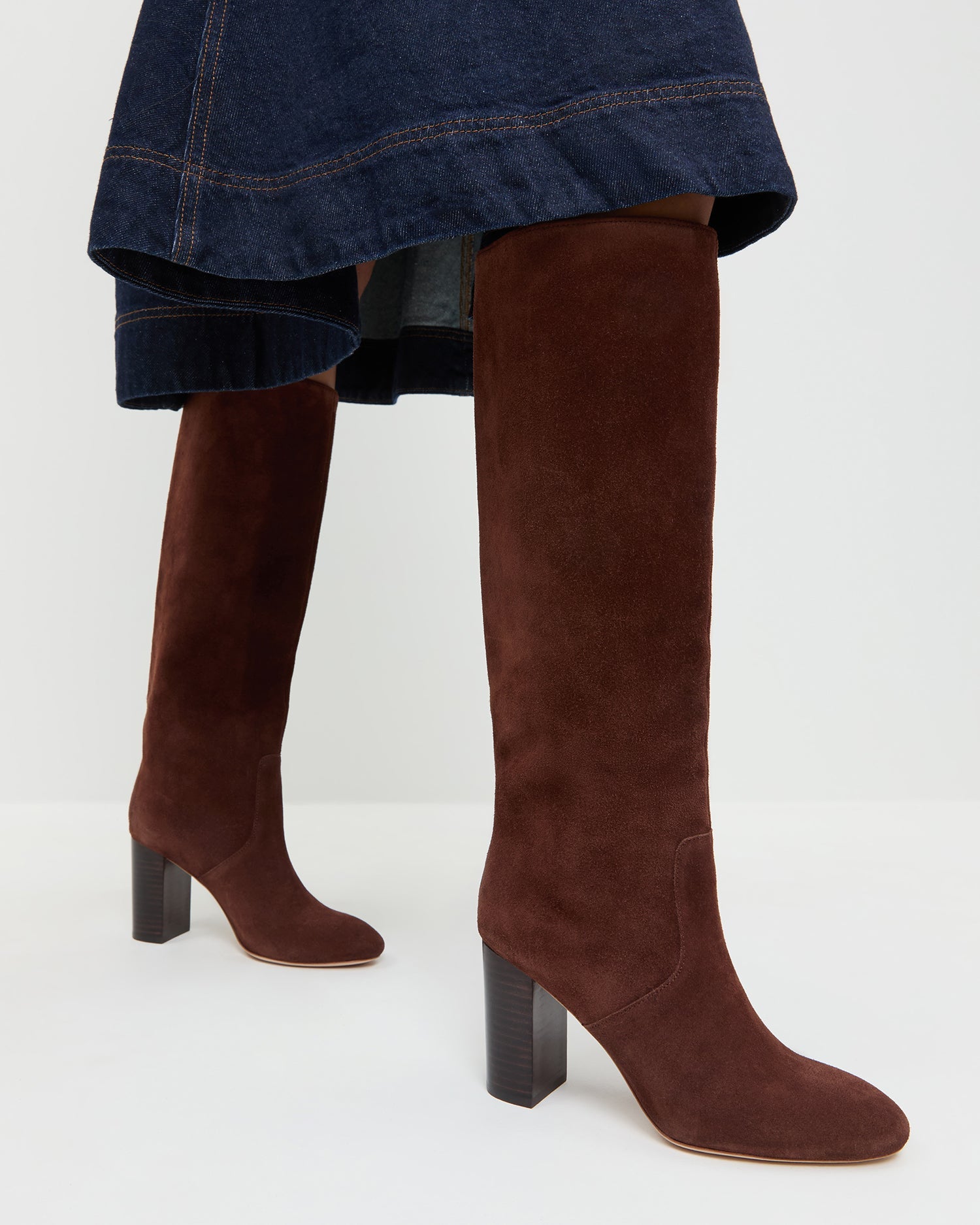 Loeffler Randall Women / Goldy Espresso Suede Tall Boot