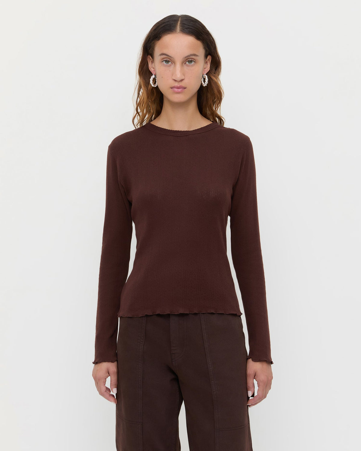 Loeffler Randall Women / Lolo Pointelle Long-Sleeve Tee