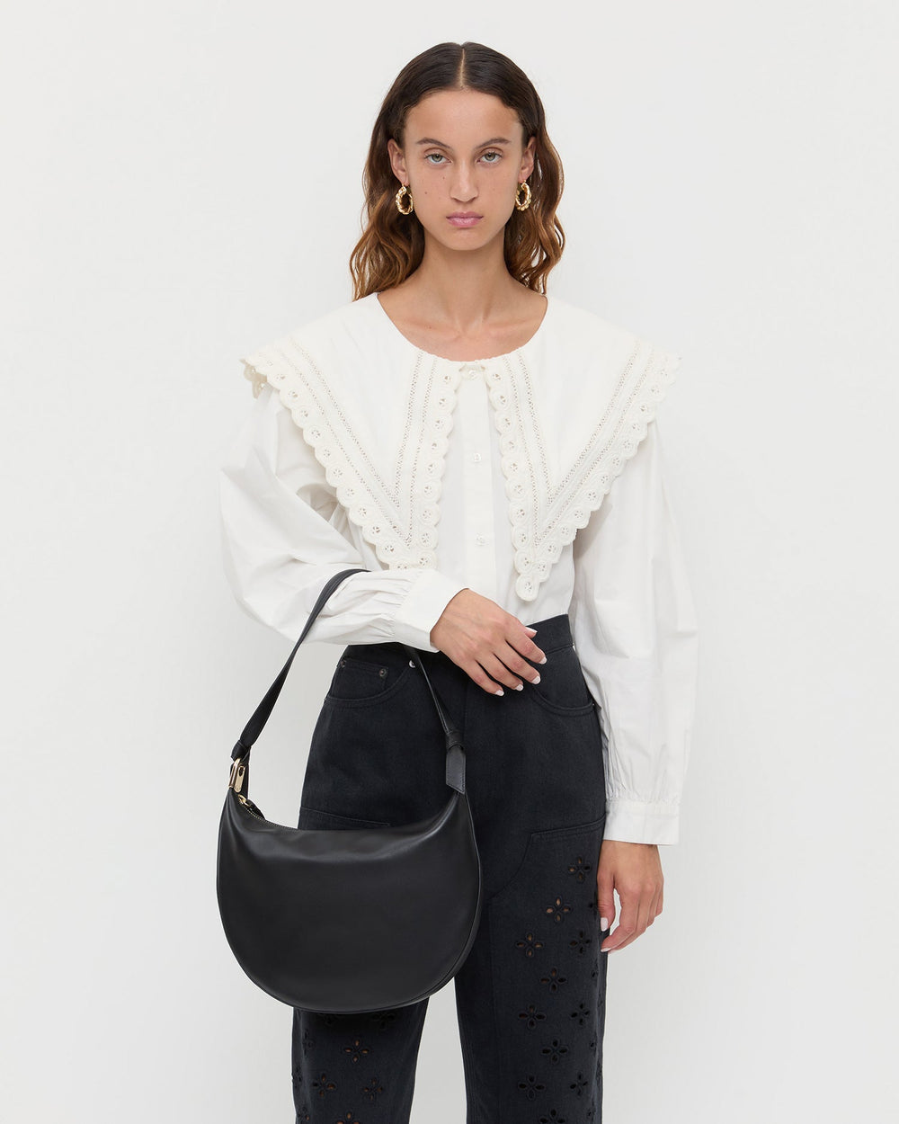 Loeffler Randall Women / Harlow Black Leather Shoulder Bag