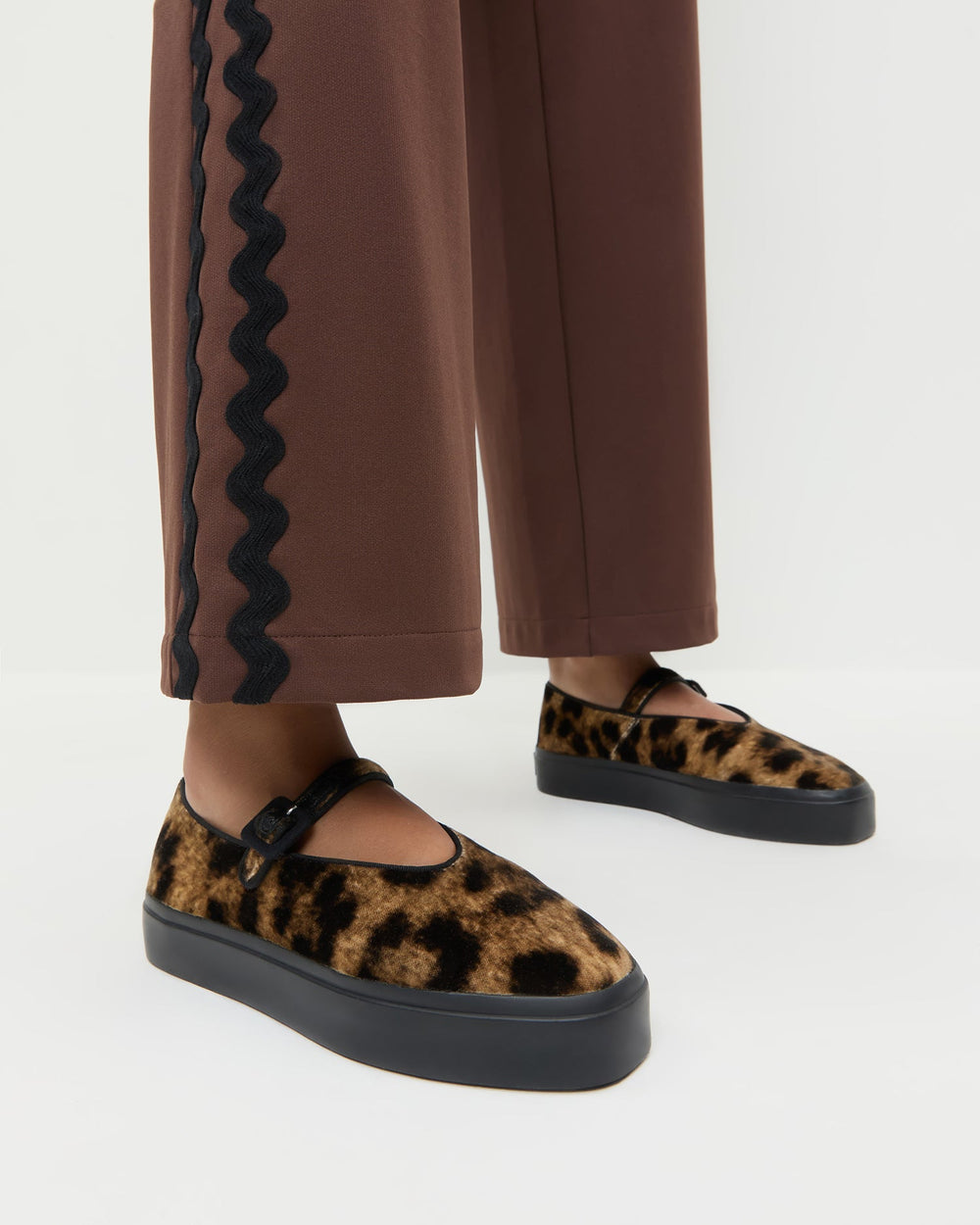 Loeffler Randall Women / Cooper Leopard Velvet Mary Jane Sneaker