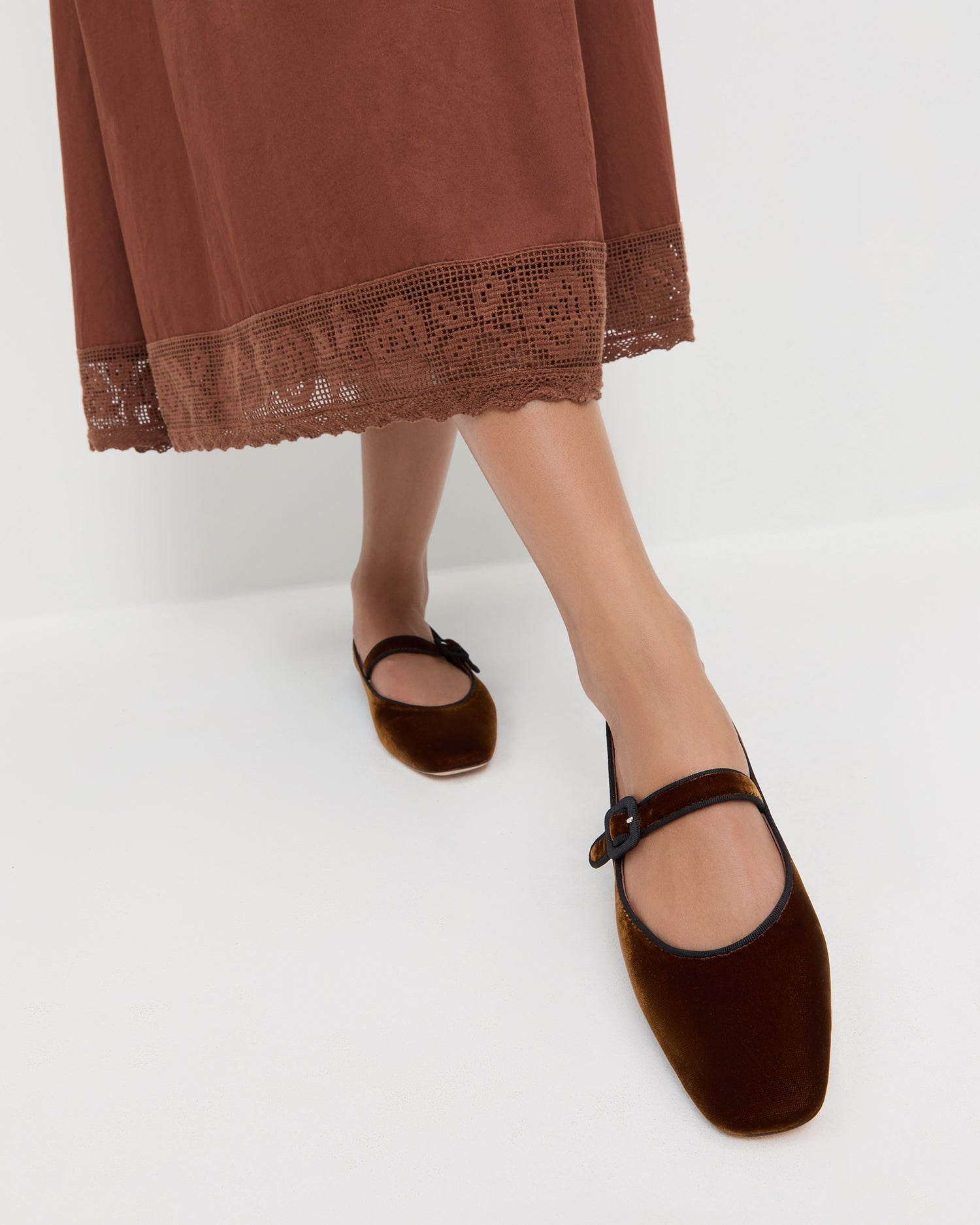 Loeffler Randall Women / Ginger Brown Velvet Mary Jane