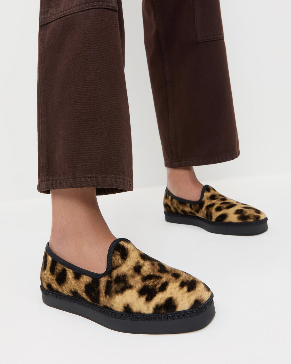 Loeffler Randall Women / Mattie Leopard Velvet Slip-On Sneaker