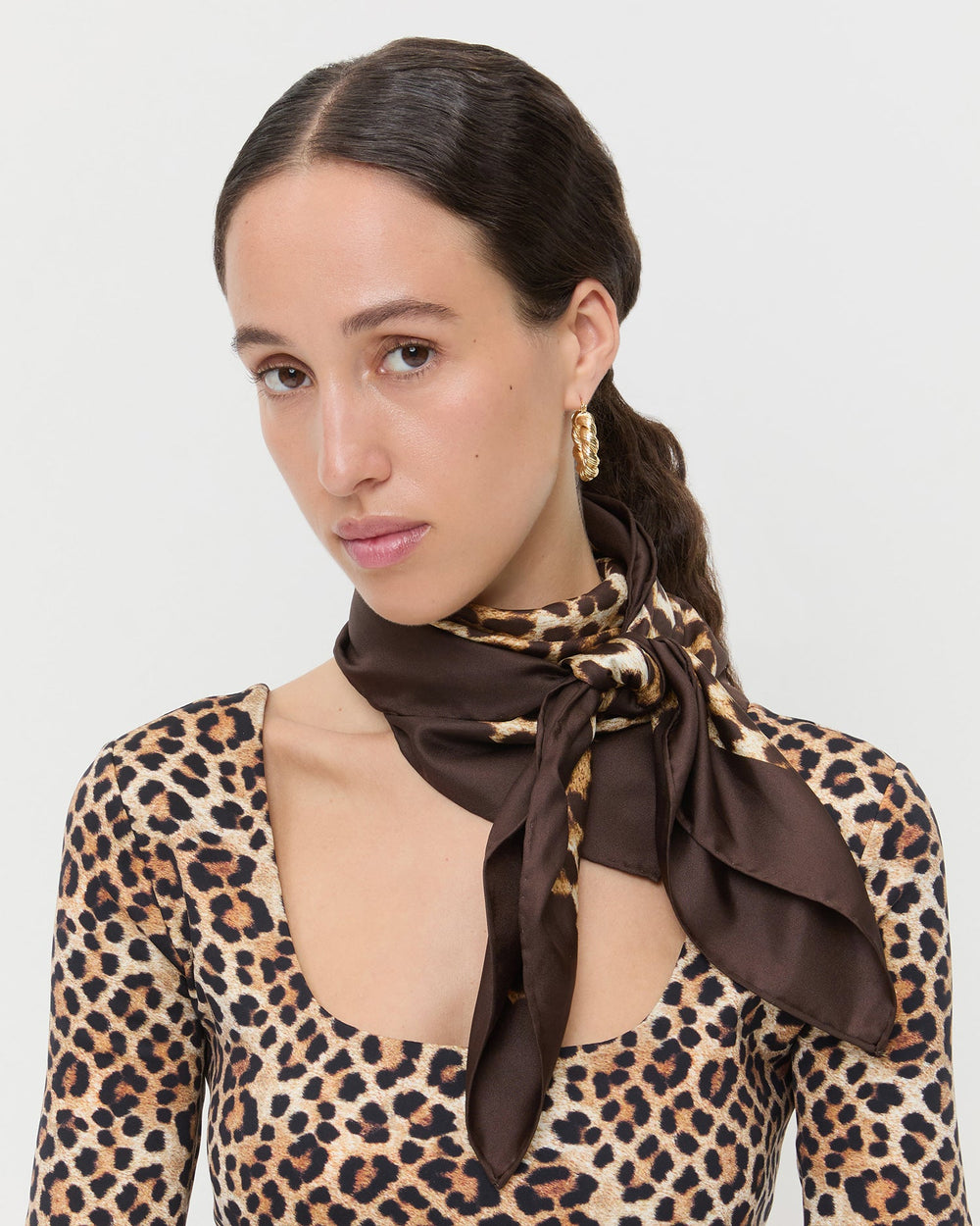 Loeffler Randall Women / Beverly Leopard Silk Scarf