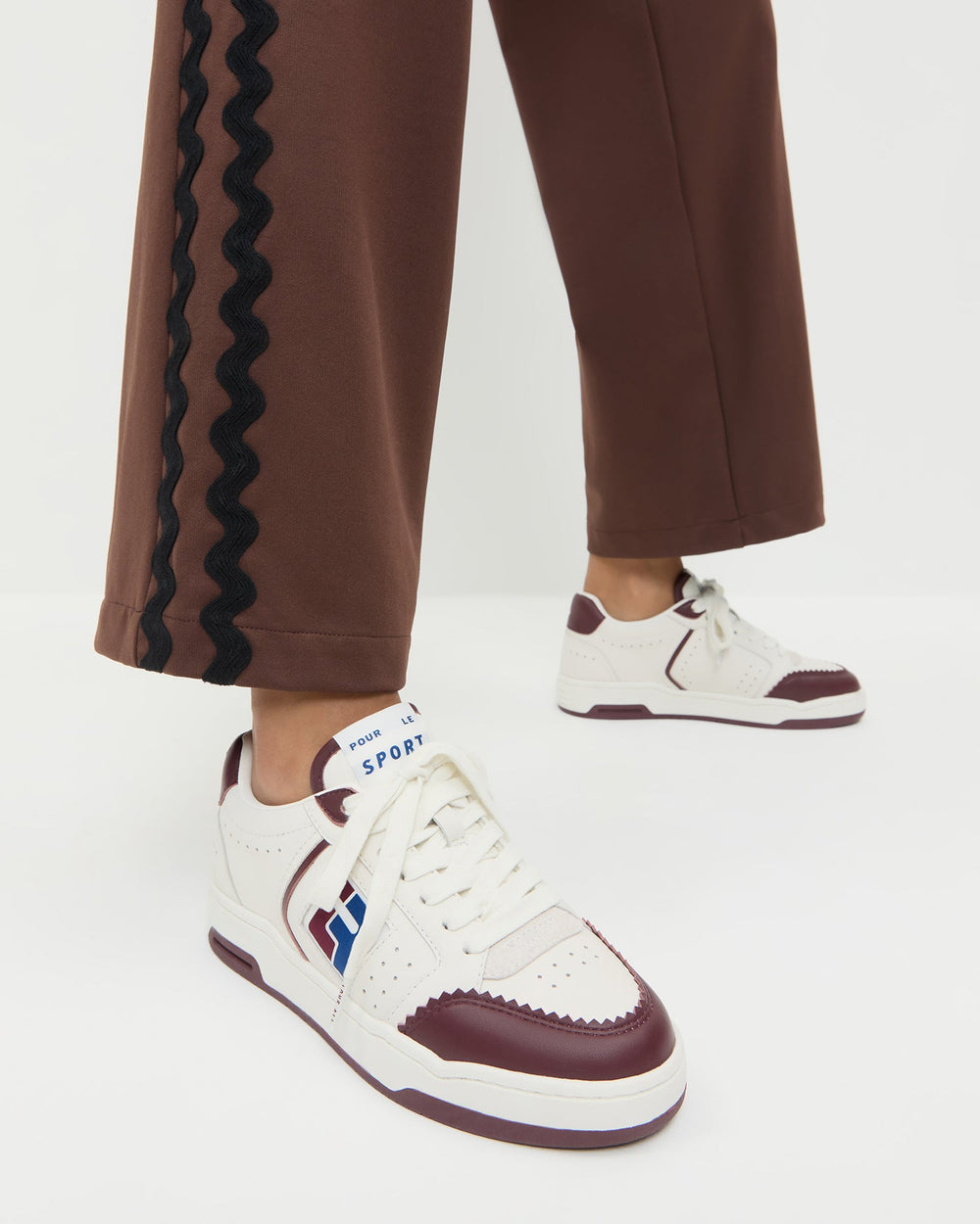 Loeffler Randall Women / Topspin Cream/Maroon Court Sneaker