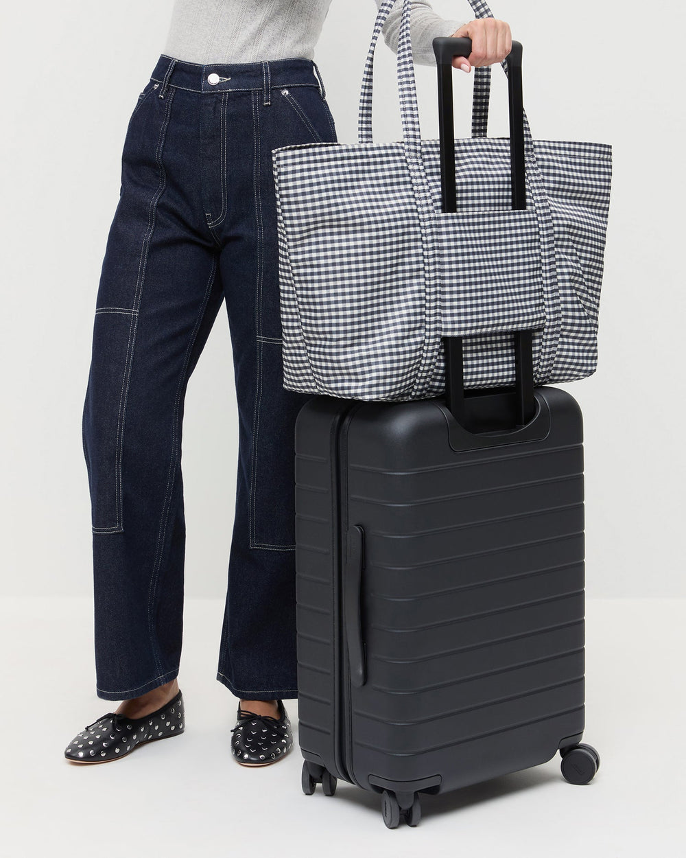 Loeffler Randall Women / Dina Black/White Gingham Travel Tote