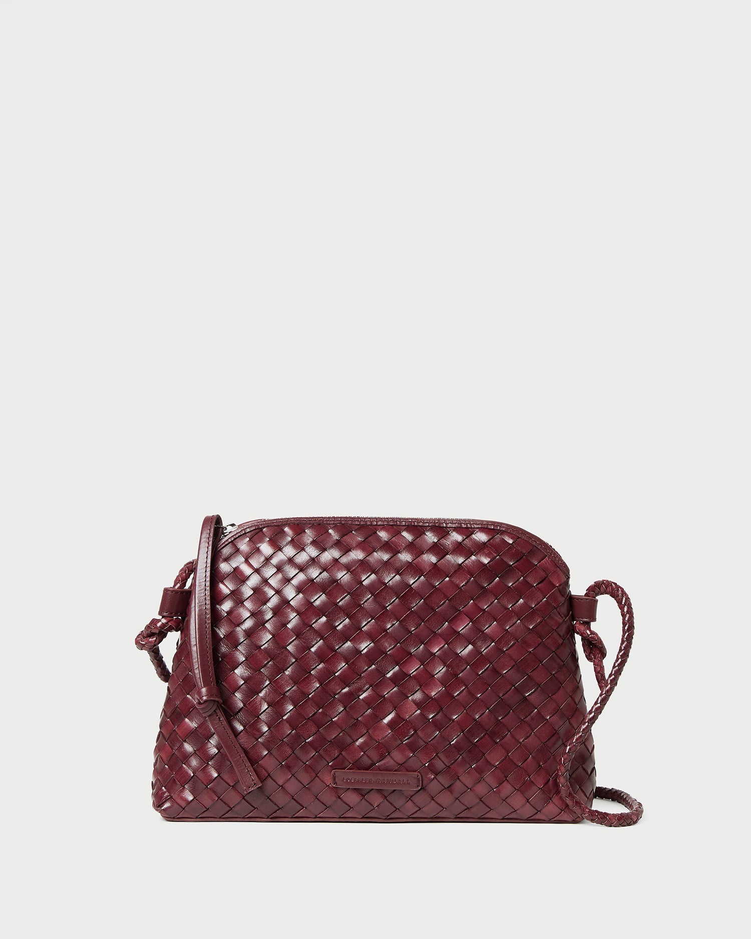 Loeffler Randall Women / Mallory Maroon Woven Leather Crossbody