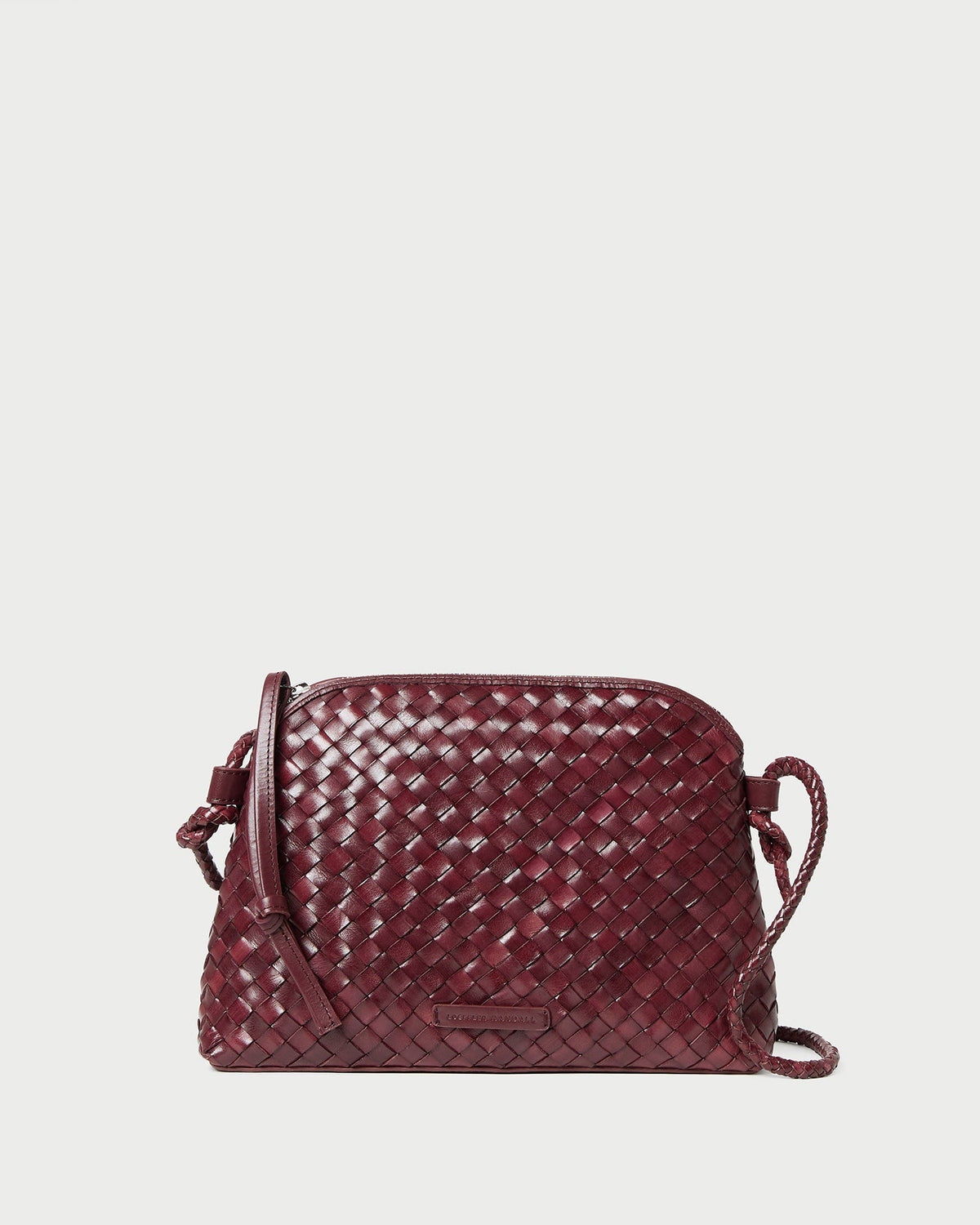 Loeffler Randall Women / Mallory Maroon Woven Leather Crossbody