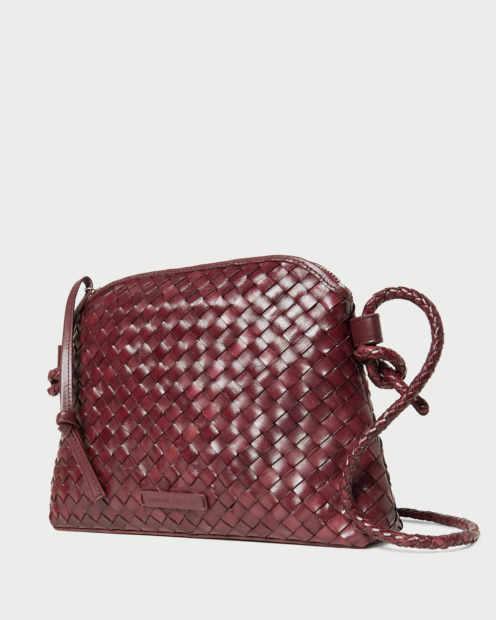 Loeffler Randall Women / Mallory Maroon Woven Leather Crossbody