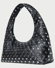 Loeffler Randall Women / Mercer Black/Silver Leather Shoulder Bag