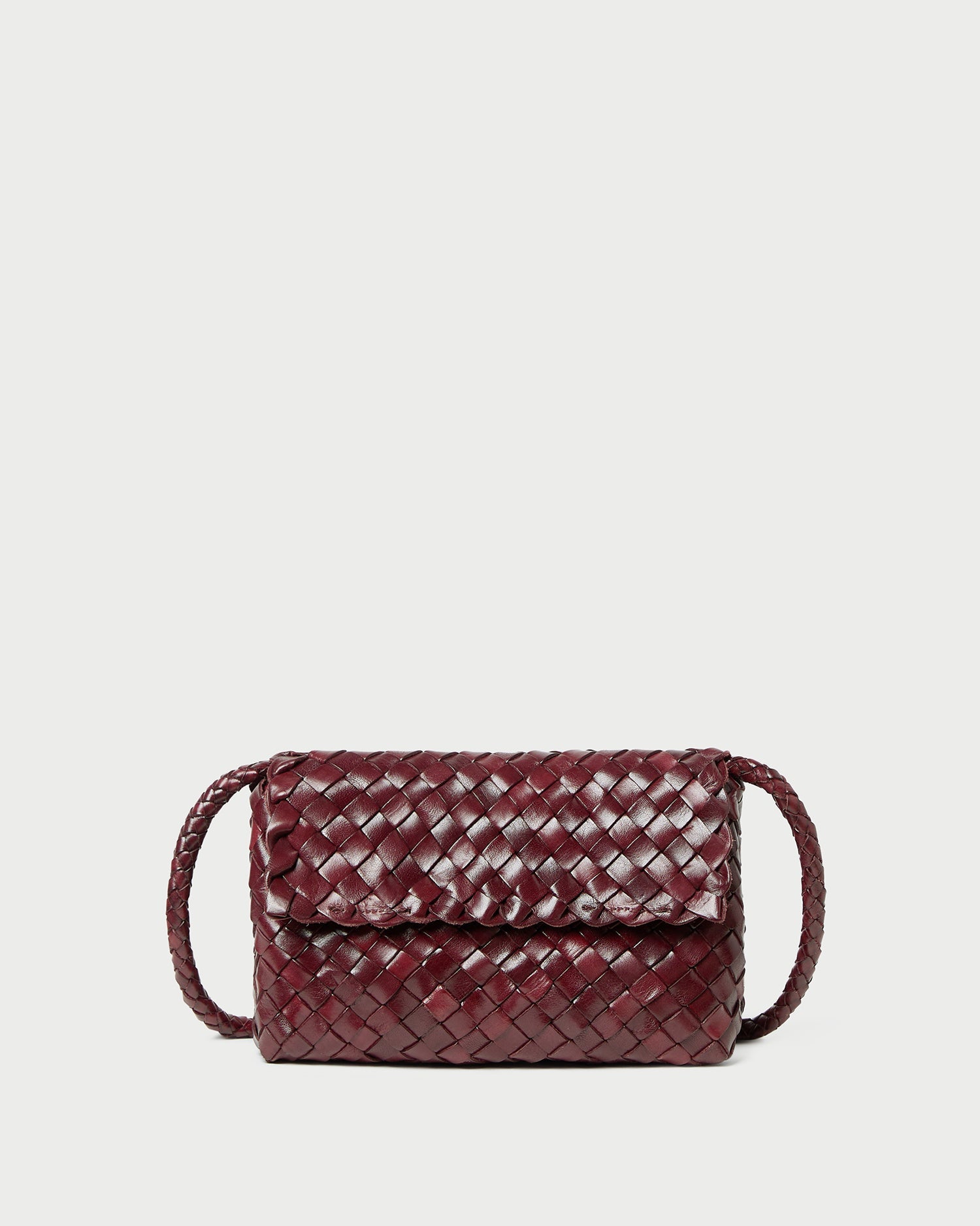 Loeffler Randall Women / Vinnie Maroon Woven Leather Crossbody