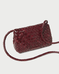 Loeffler Randall Women / Vinnie Maroon Woven Leather Crossbody