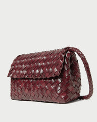 Loeffler Randall Women / Vinnie Maroon Woven Leather Crossbody