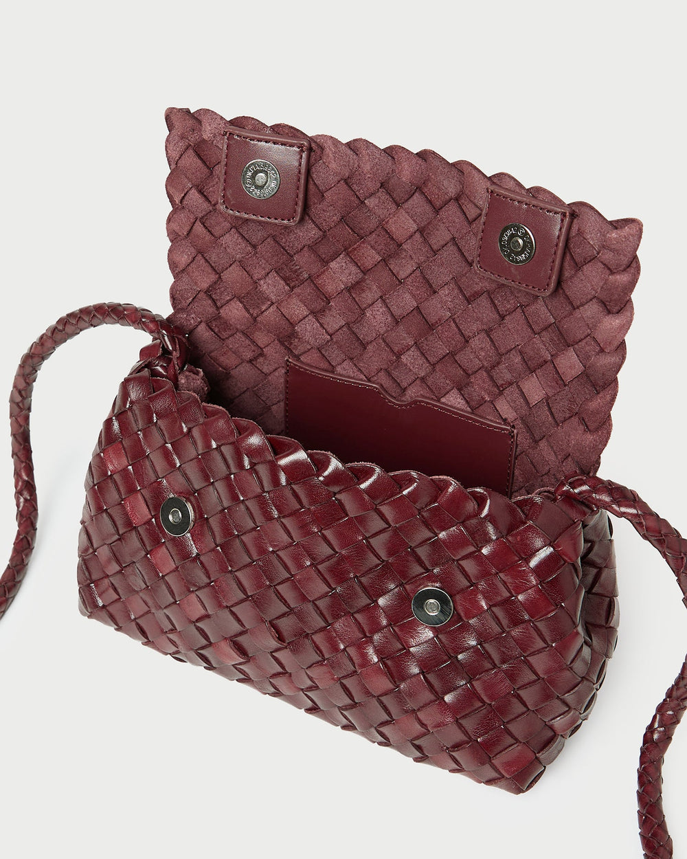 Loeffler Randall Women / Vinnie Maroon Woven Leather Crossbody