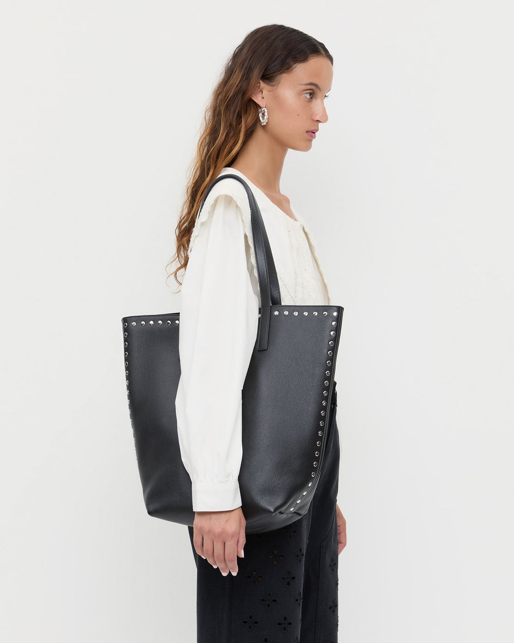 Loeffler Randall Women / Walker Black/Silver Leather Tote