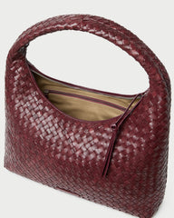 Loeffler Randall Women / Willow Maroon Woven Hobo Bag