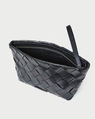 Loeffler Randall Women / Melina Black Woven Leather Clutch
