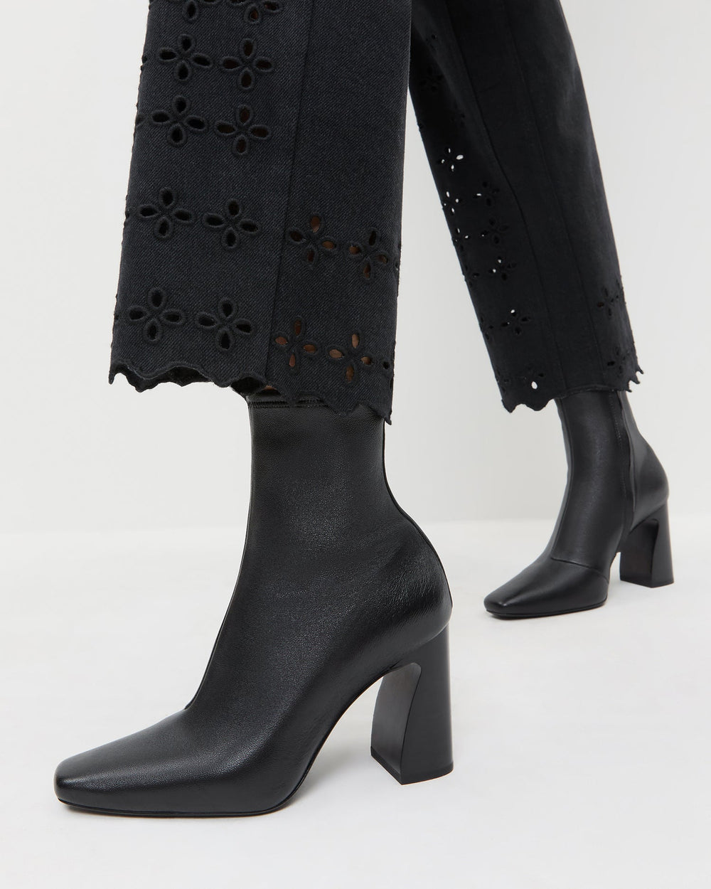 Loeffler Randall Women / Chloe Black Leather Ankle Boot