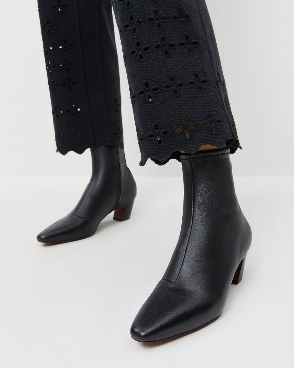 Loeffler Randall Women / Doria Black Leather Ankle Boot