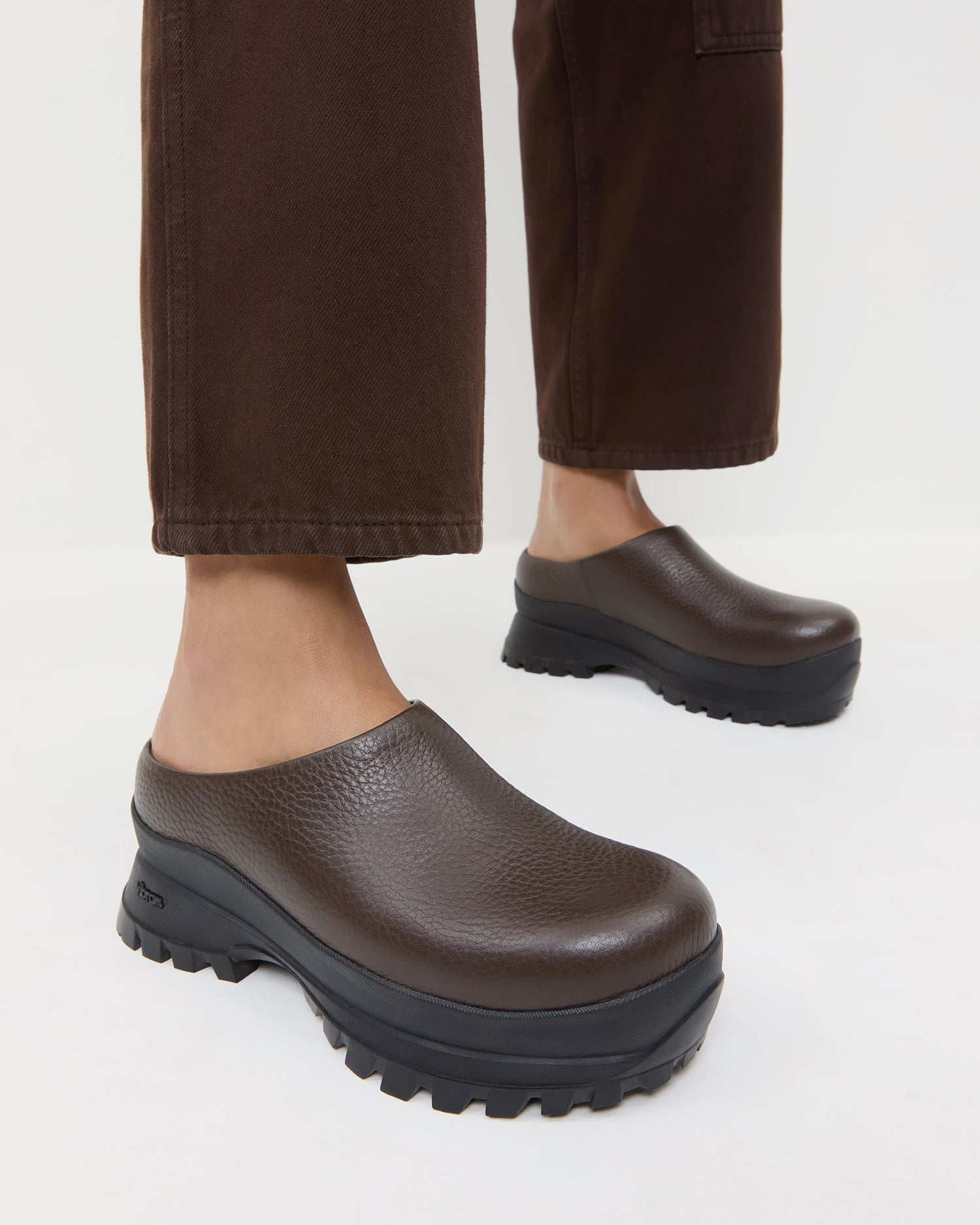 Loeffler Randall Women / Gemma Brown Leather Lug Mule