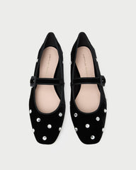 Loeffler Randall Women / Ginger Black/Crystal Velvet Mary Jane