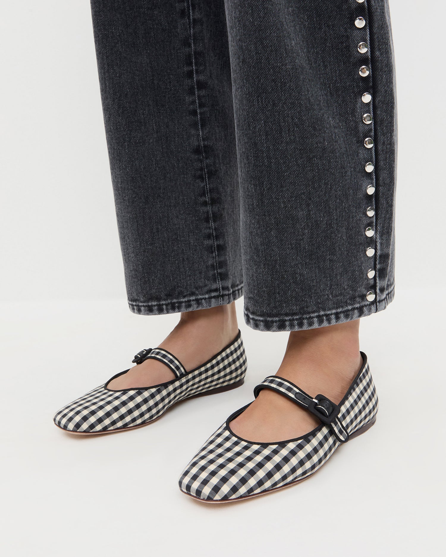Loeffler Randall Women / Ginger Black/White Gingham Mary Jane