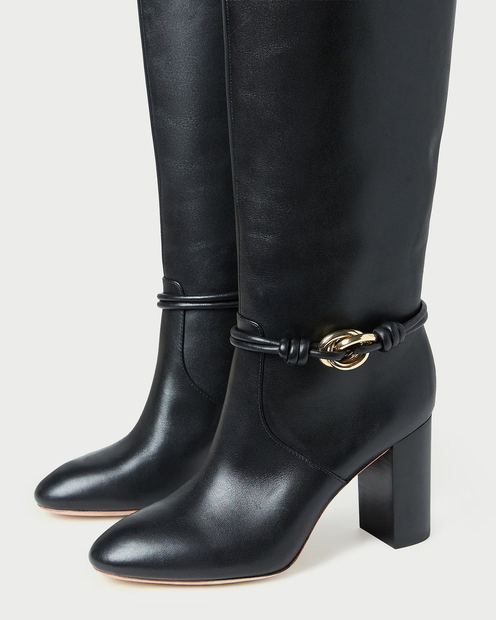 Loeffler Randall Women / Goldy Black/Gold Leather Tall Boot